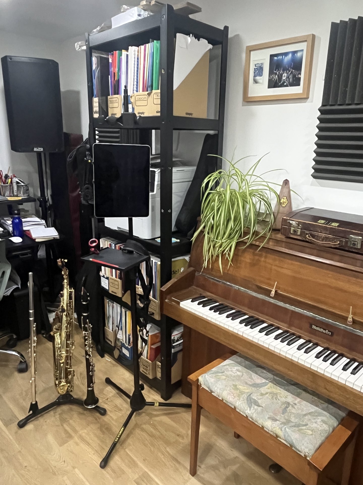 Liz Mitchell teaching saxophone